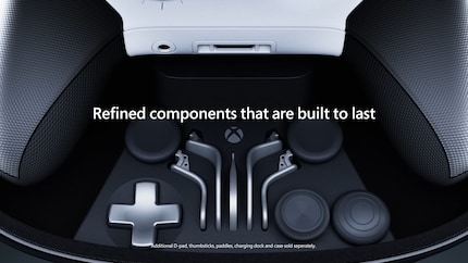 La manette Elite peut être équipée de composants supplémentaires.