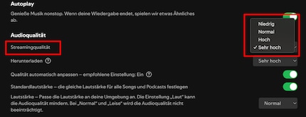 Si vous avez une couverture réseau médiocre, vous pouvez demander à Spotify de réduire la qualité ad hoc. 