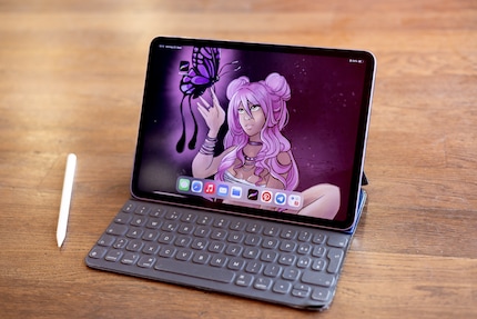 iPad and keyboard are getting a bit long in the tooth, but are always faithful companions for my art.