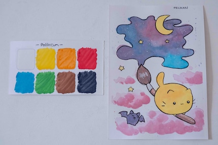 The bright colours don't blend so nicely.