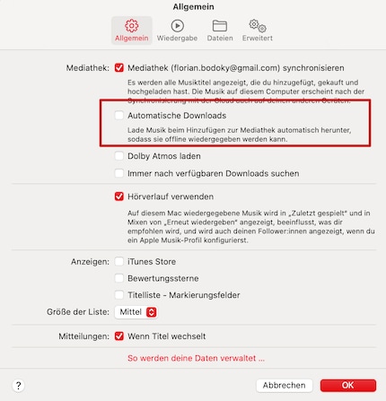 Si vous activez cette option, tous les sons seront automatiquement téléchargés.