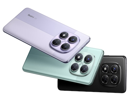 The Redmi Note 14 Pro 5G in its three colour variants.