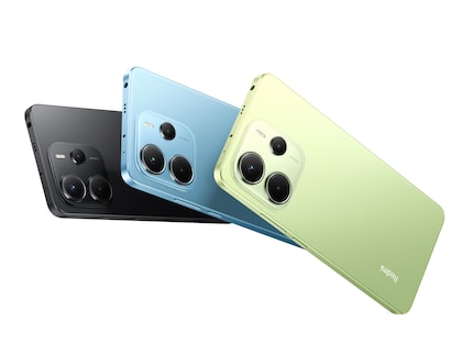The Redmi Note 14 in its three colour variants.