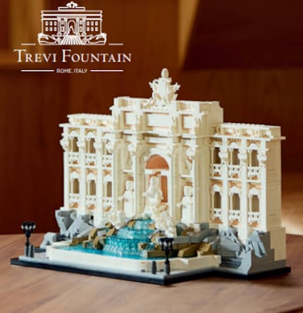 La photo de la nouvelle fontaine Lego a été découverte dans un prospectus finlandais.