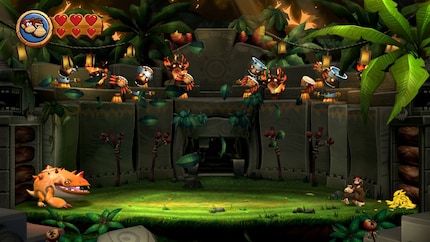 Les combats contre les boss se déroulent dans une arène classique. Pour vaincre les Tiki Taks à la fin, vous devrez faire preuve d’habilité. 