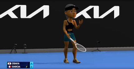 L'habillement de Naomi Osaka n'est pas animé correctement.
