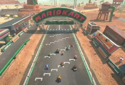 La piste montrée a 24 positions de départ.