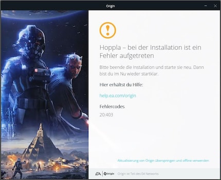 Message peu utile : une erreur est survenue. Veuillez terminer l'installation et la redémarrer.