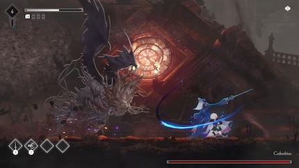 Lilac se bat aux côtés de Nora contre un Homunkuli devenu fou.
