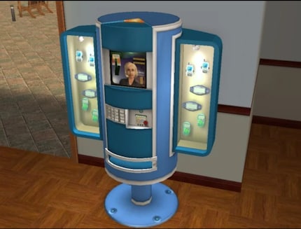 I sent my Sim into town to buy a mobile phone from this blue stand.