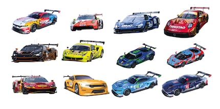 The new Carrera Hybrid models: Mustang, Ferrari and Porsche in fresh designs.