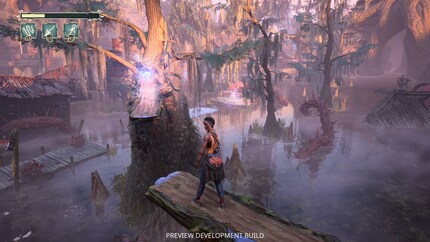 I occasionally find glowing blue resources to unlock new combat abilities - apart from that, there's not much to discover.