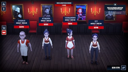 Dans l'agence, je peux rechercher et embaucher de nouveaux membres du personnel pour mon bar.