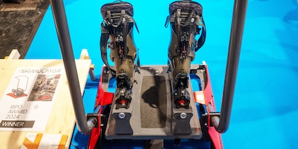 The award-winning ski simulator at the ISPO in Munich.