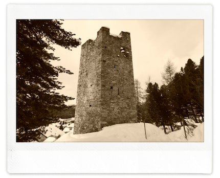 I added a sepia effect to this picture of a castle ruin.