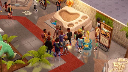 The expert with the flag leads visitors to objects worth seeing.