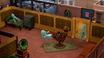 This ghost tickles a living puppet with a spectral feather.