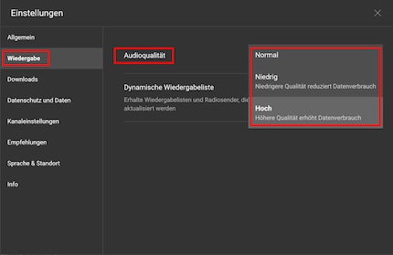 You can change the quality in the playback menu.