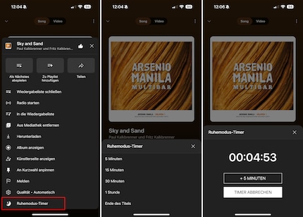 Set how long the music should continue to play so that you can sleep in peace afterwards.