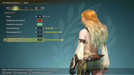 Creating a cool hair colour gradient is quick and easy. The character editor is top-notch.