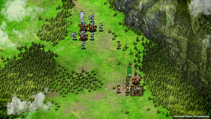 Les batailles épiques se déroulent à la manière d'un JRPG tactique.
