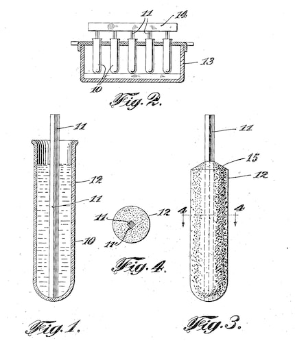 Ingeniously simple. But who invented it? This is Frank Epperson’s patent for «frozen confectionery» on a stick from 1924.