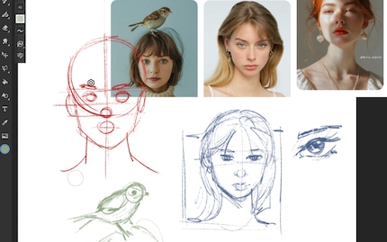 A few quick sketches will help you be more relaxed to approach the actual portrait.
