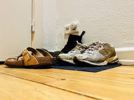 Voilà ce à quoi mon tapis à chaussures ressemblait avant.