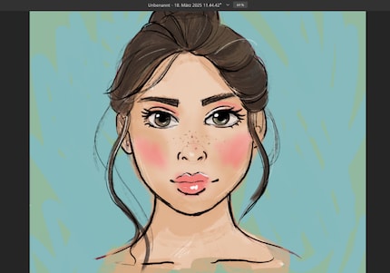 A few bright lines and accents – like white dots around the eyes – add a lot at the end.
