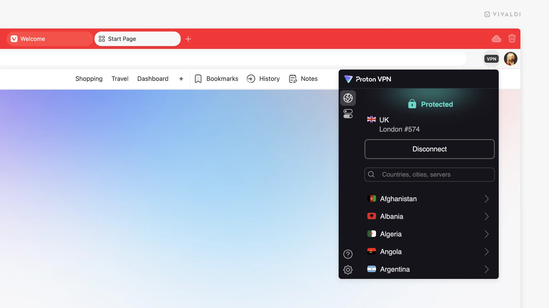 Dans sa version gratuite, Proton propose des serveurs VPN dans cinq pays aléatoires.