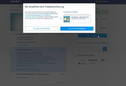 Ce pop-up a été jugé par le tribunal comme «influençant de manière illicite»