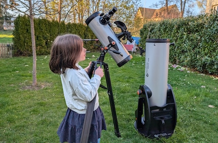 My daughter can also carry the smaller Celestron around without any problems.