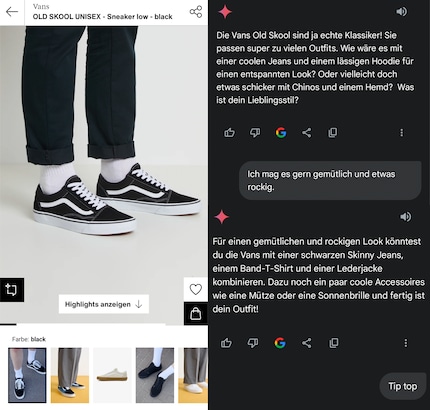 Thanks to the input from Gemini Live, I can browse my wardrobe for matching pieces.