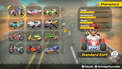 Le jeu vous donne moins de liberté pour les karts.