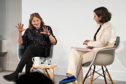 Susan Meiselas (left) at the Sony World Photography Awards press conference in London.