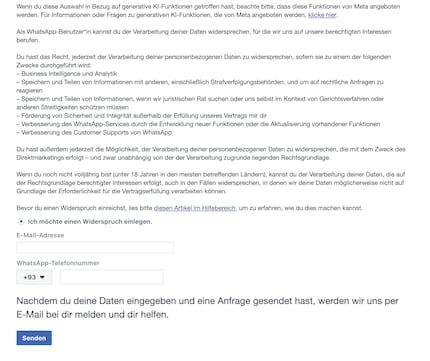 Dans le cas de WhatsApp, l’IA générative est exclue du droit de rétractation.