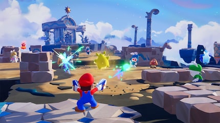 Mario tire avec des armes spatiales. Incroyable.