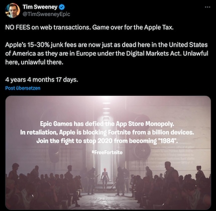 Tim Sweeney has been fighting Apple fees for over four years.