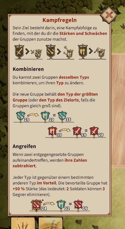 Les règles du jeu de la mécanique de combat.