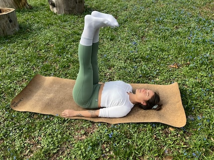 Forward bends while sitting or lying down help to stretch the pelvic floor muscles and relax them during your period.