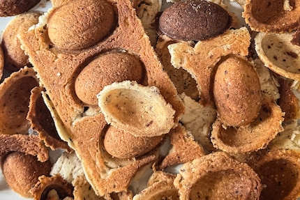 Les demi-coques de noix avec beaucoup trop de bords.