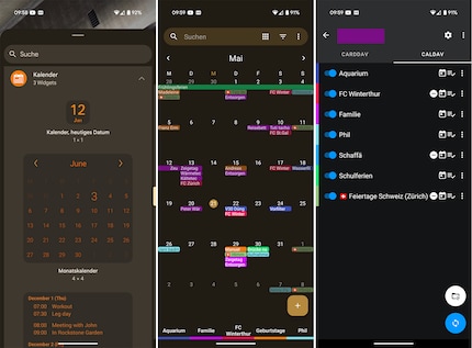 Simple Calendar has a simple design that can be customised in a variety of ways. You’ll need the Ksync app (right) to synchronise on Android.