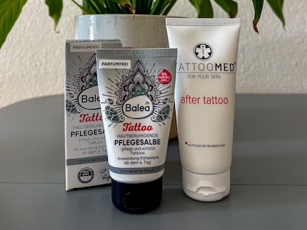 Now in stock, we have plenty of tattoo care products. Balea is DM's own brand. Tattoomed is a Stuttgart product.