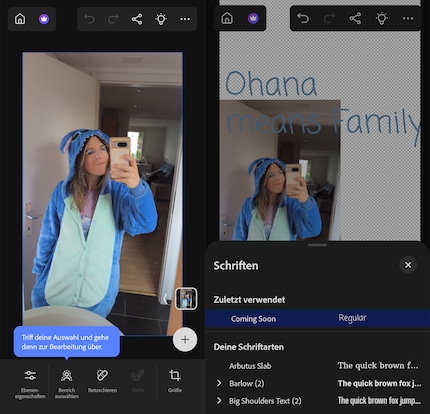 At the moment, Photoshop for Android doesn’t offer all that many possibilities.