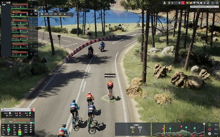 Je m'installe à l'avant du peloton et je fais le travail de leader pour mon équipe afin de réduire au maximum l'avance des échappés.