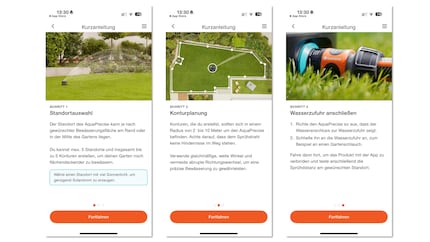 The instructions in the app guide you through setting up an irrigation zone.