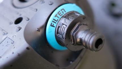 This is where you connect the garden hose. Gardena has built a filter into the «Aqua Precise» so that well water can also be used.