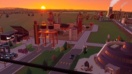 Industrial idyll at sunset