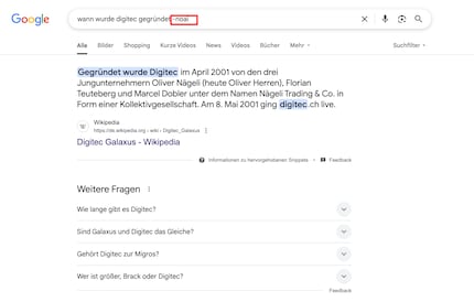 Résultats d’une recherche sans Gemini.