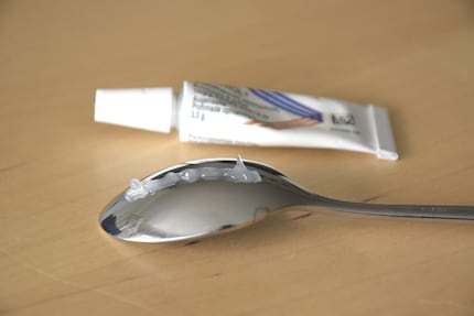 A line you shouldn’t cross: the cream went everywhere but into the eye.